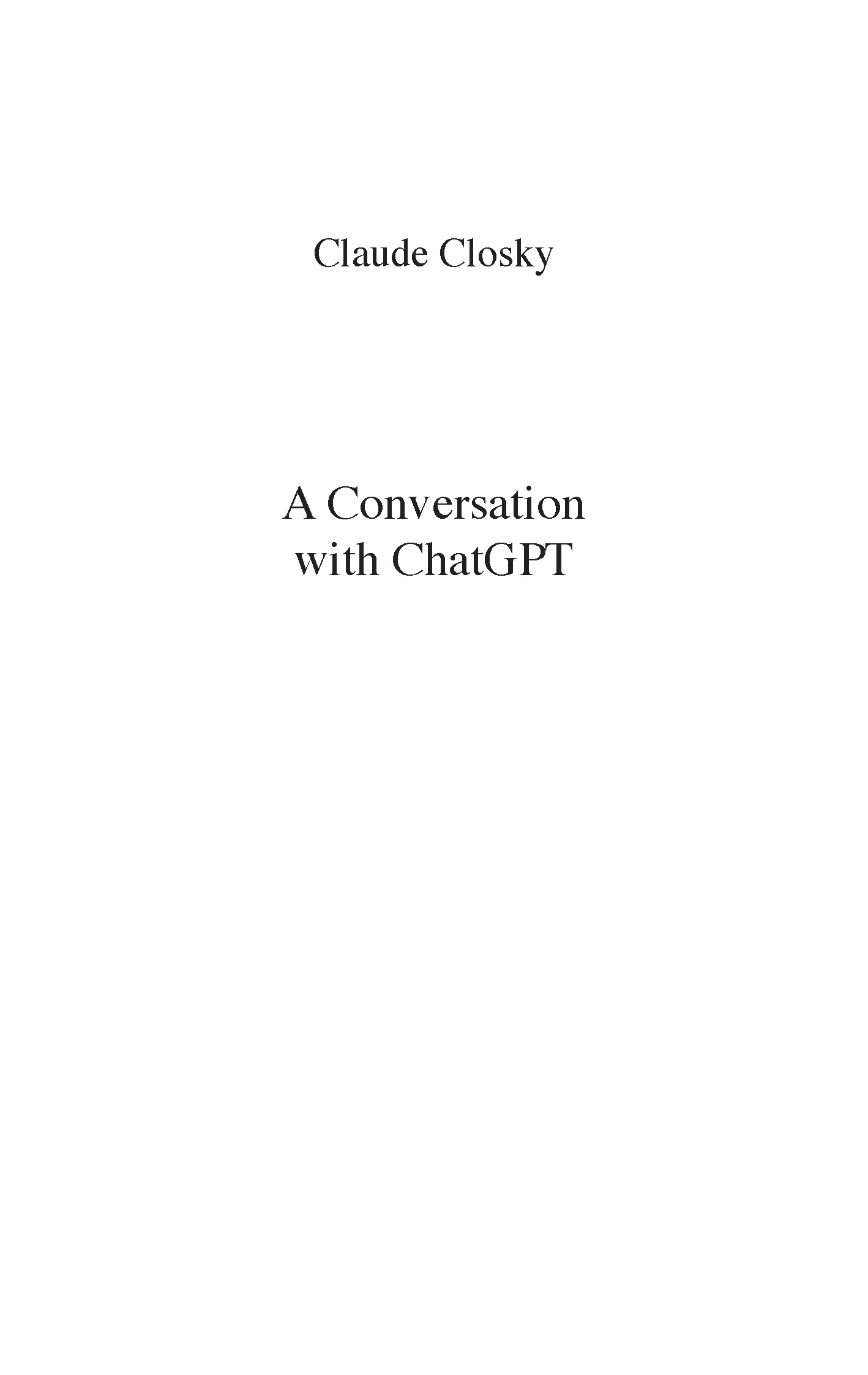 Claude Closky - A Conversation with ChatGPT