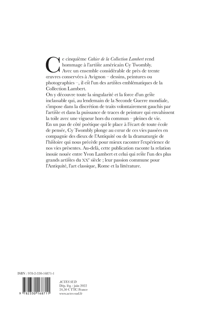 Cy Twombly (Les Cahiers de la Collection Lambert) - Image 2