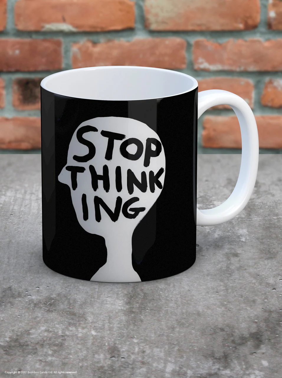 David Shrigley - "Stop Thinking" Mug - Image 2