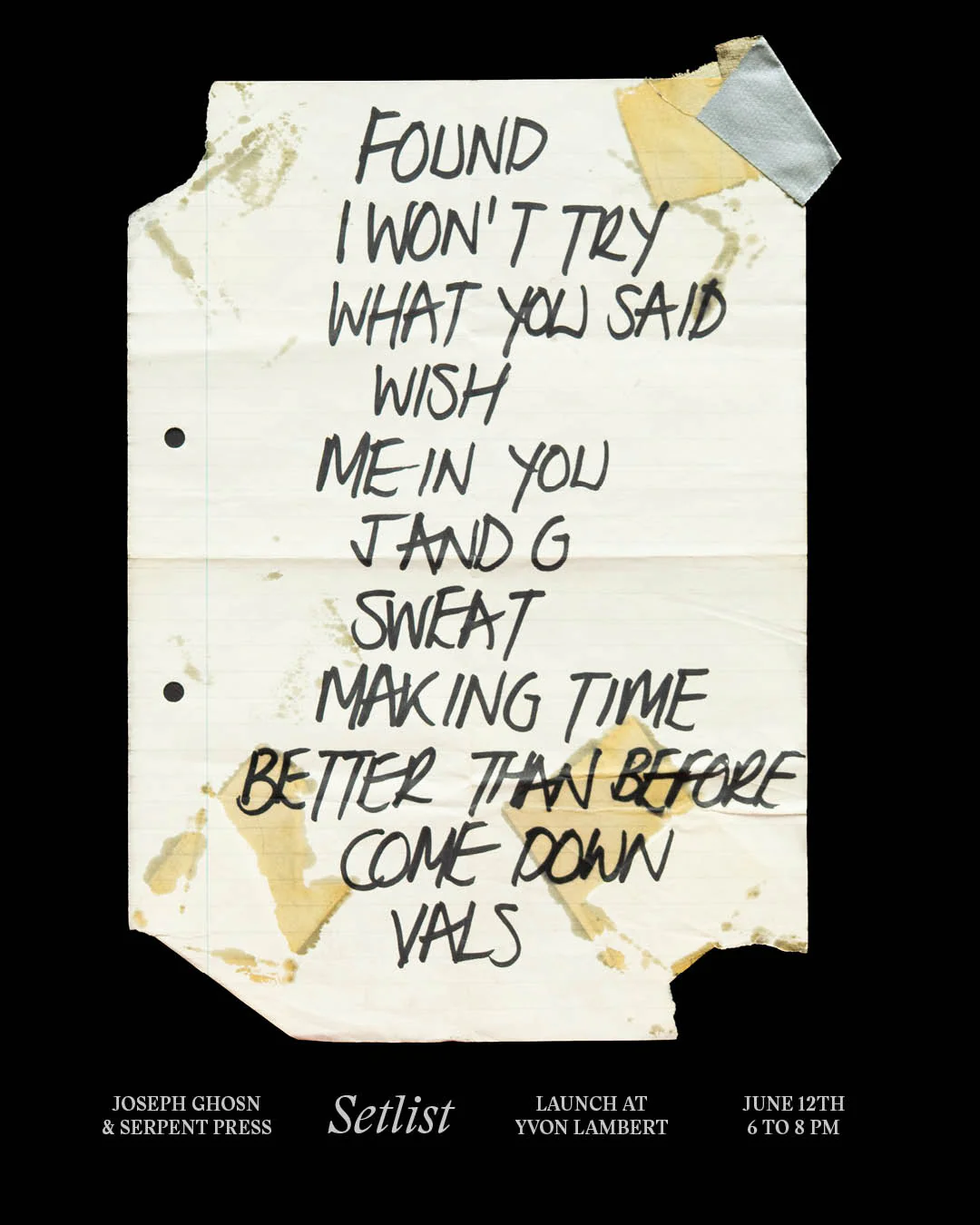 Joseph Ghosn - Setlist - Image 2