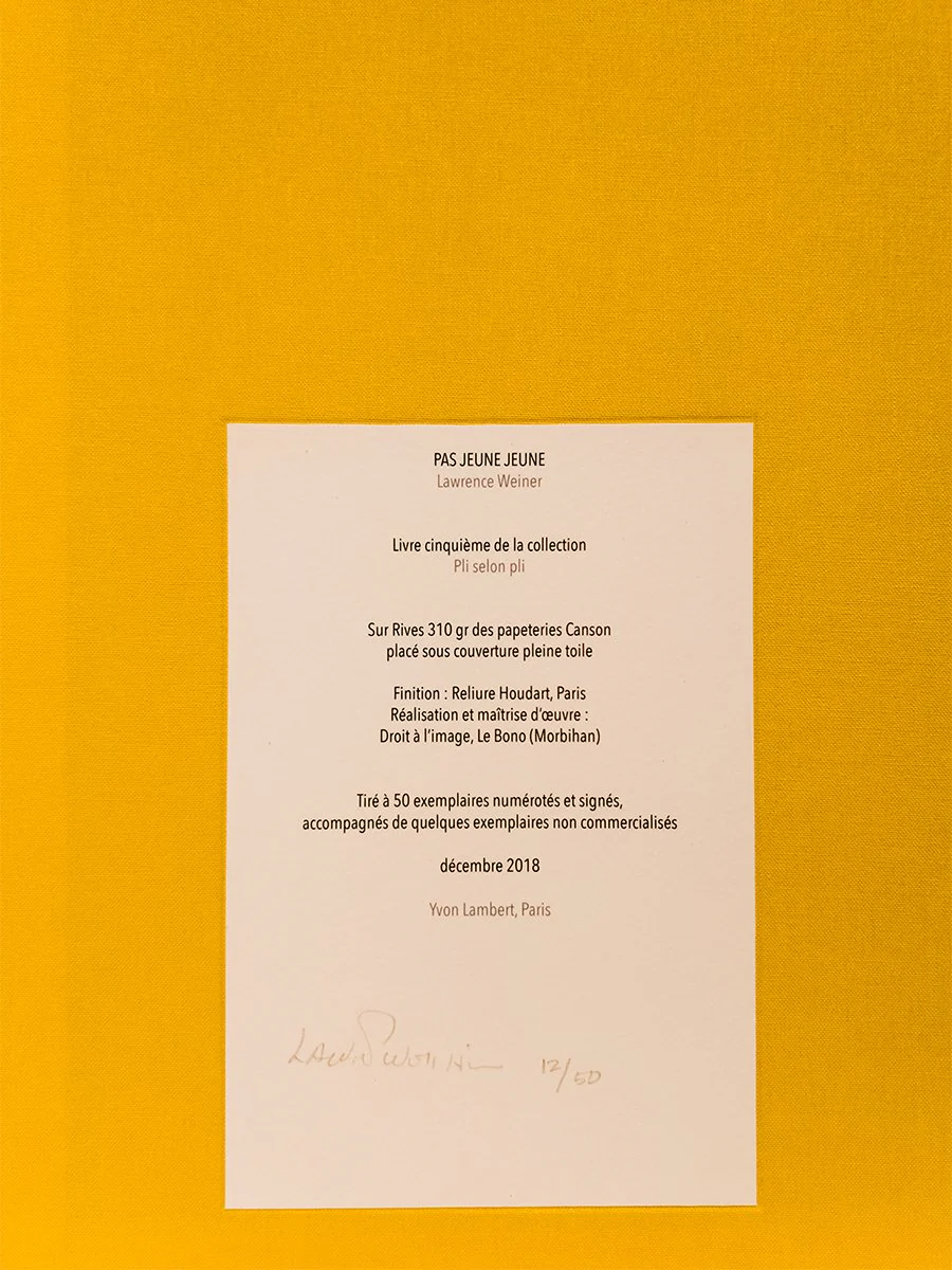 Lawrence Weiner - PAS JEUNE JEUNE - Image 2