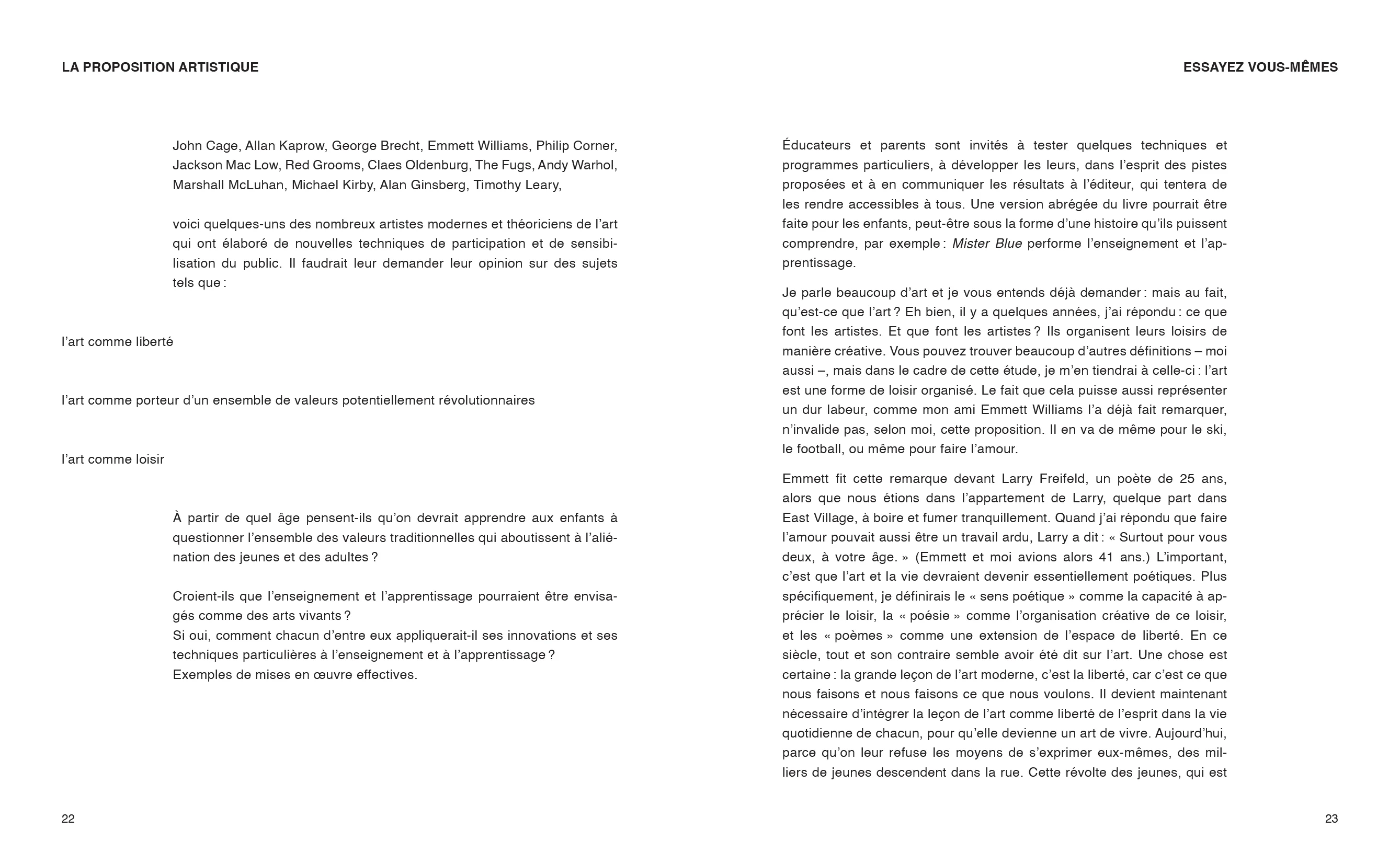 Robert Filliou - Enseigner et apprendre, arts vivants par Robert Filliou et le lecteur, s'il le désire avec la participation de John Cage, Benjamin Patterson, Allan Kaprow, Marcelle Filliou, Vera, Bjössi, Karl Rot, Dorothy Iannone, Diter Rot, Joseph Beuys - Image 13
