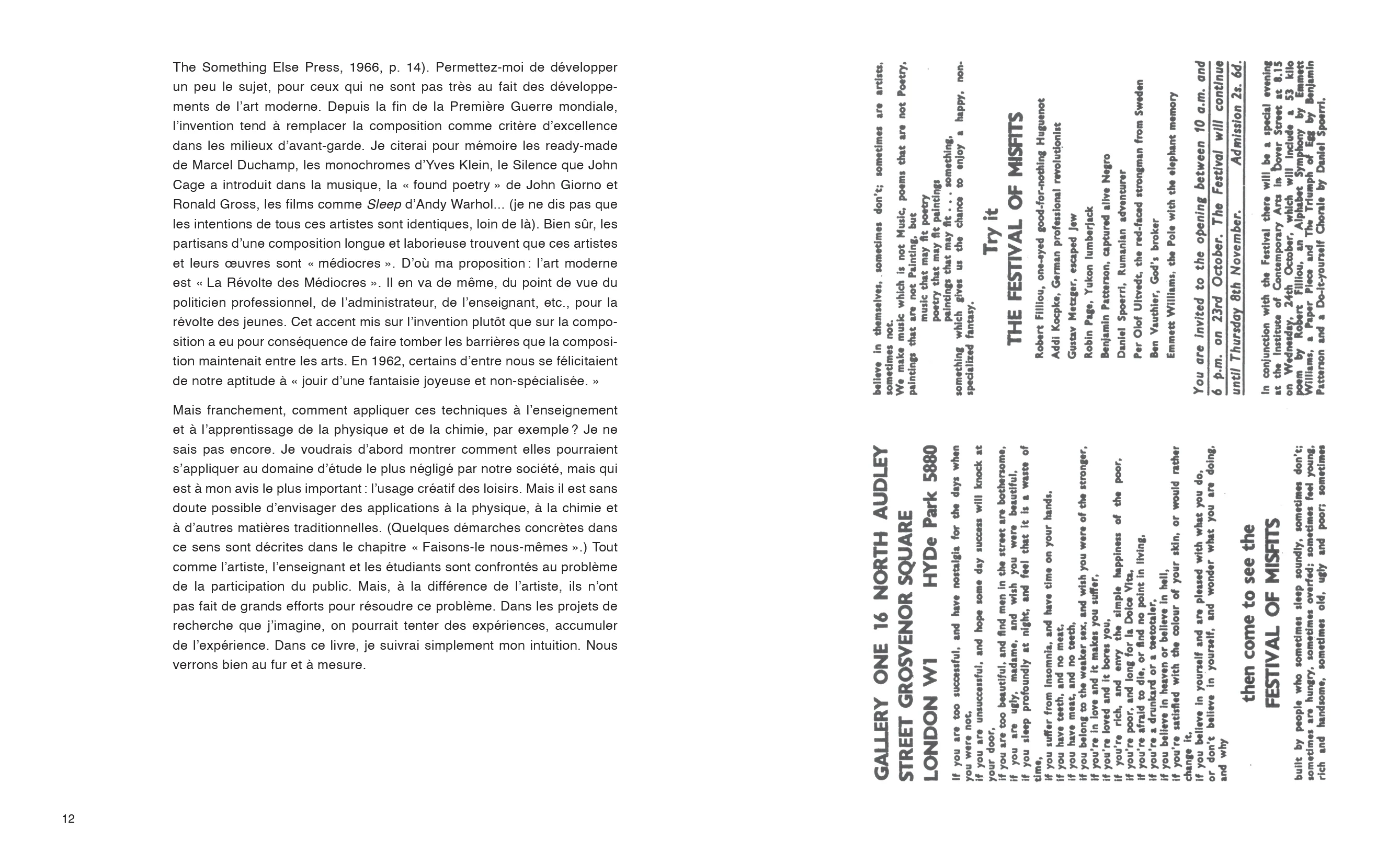 Robert Filliou - Enseigner et apprendre, arts vivants par Robert Filliou et le lecteur, s'il le désire avec la participation de John Cage, Benjamin Patterson, Allan Kaprow, Marcelle Filliou, Vera, Bjössi, Karl Rot, Dorothy Iannone, Diter Rot, Joseph Beuys - Image 8